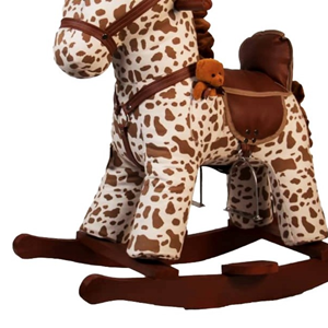 راکر اسب کودک چوبی خال خالی قهوه ای -اسباب بازی